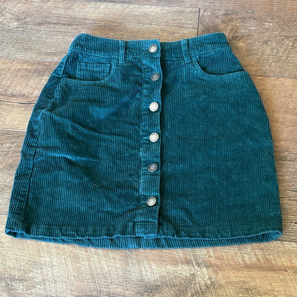 Hollister Dark Teal Corduroy Mini Skirt
